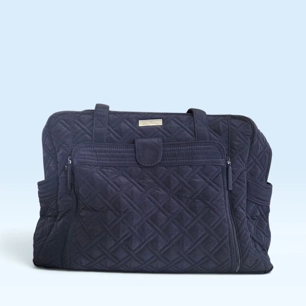 Vera Bradley Diaper Bag Navy Blue Quilted With Changing Pad